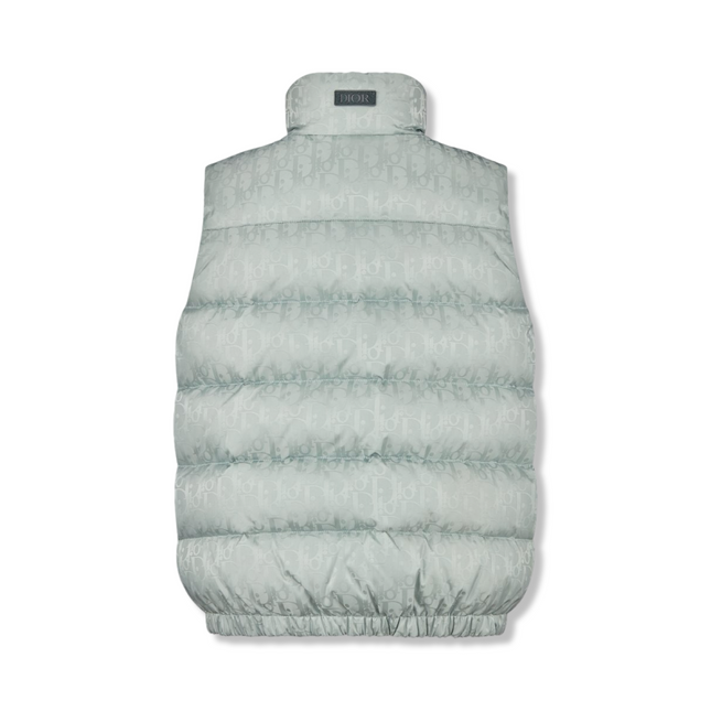 Oblique Puffer Vest in Silver