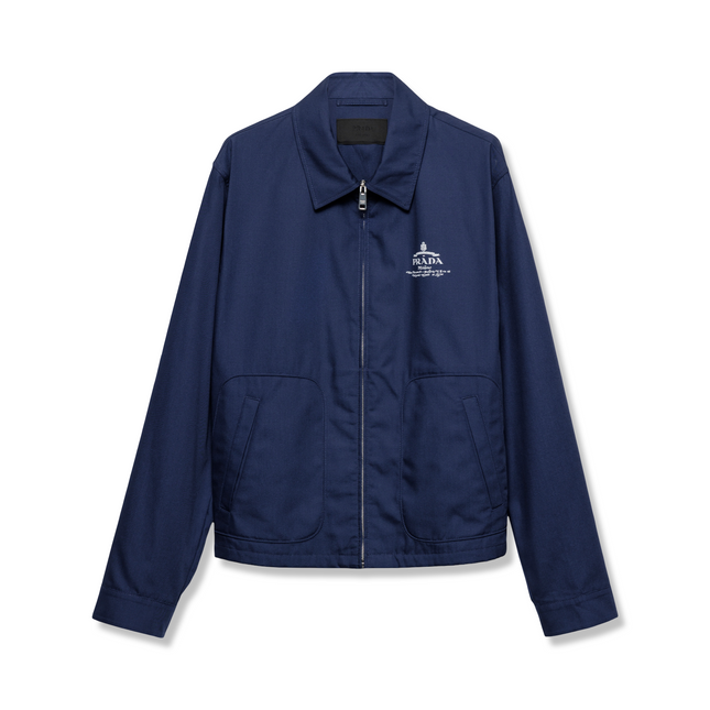 Zip-Up Blouson Jacket in Navy