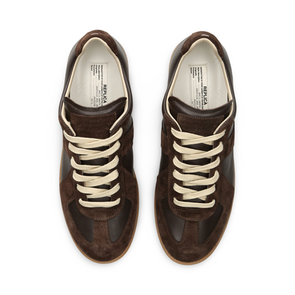 Replica Leather and Suede Sneakers in Brown