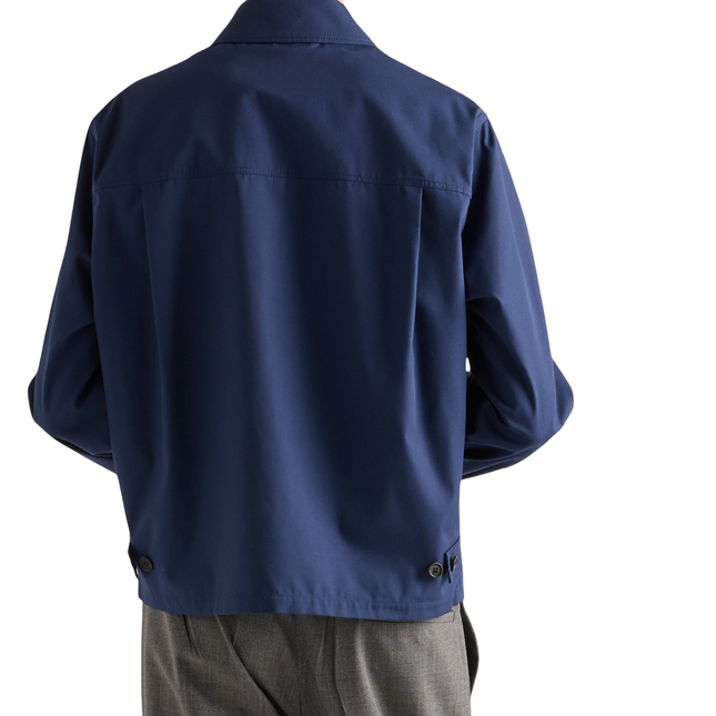 Zip-Up Blouson Jacket in Navy