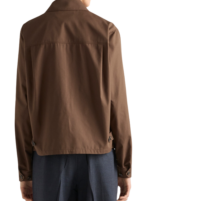 Zip-Up Blouson Jacket in Brown