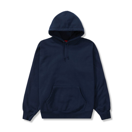 Satin Appliqué Hooded Sweatshirt Navy