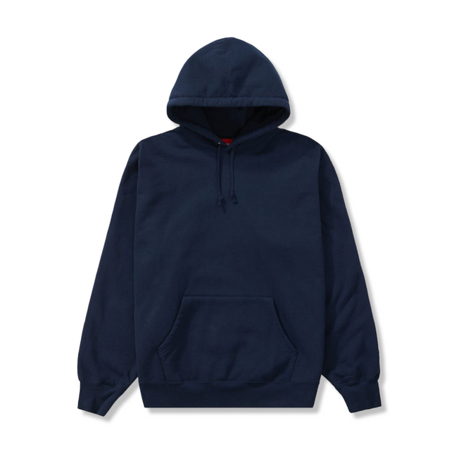 Satin Appliqué Hooded Sweatshirt Navy