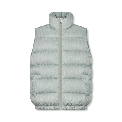 Oblique Puffer Vest in Silver