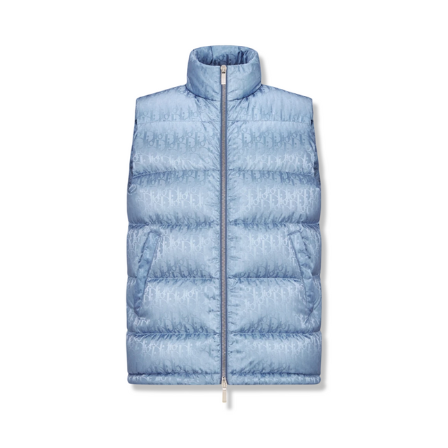 Oblique Puffer Vest in Blue