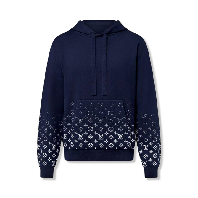 Gradient Cotton Hoodie Navy