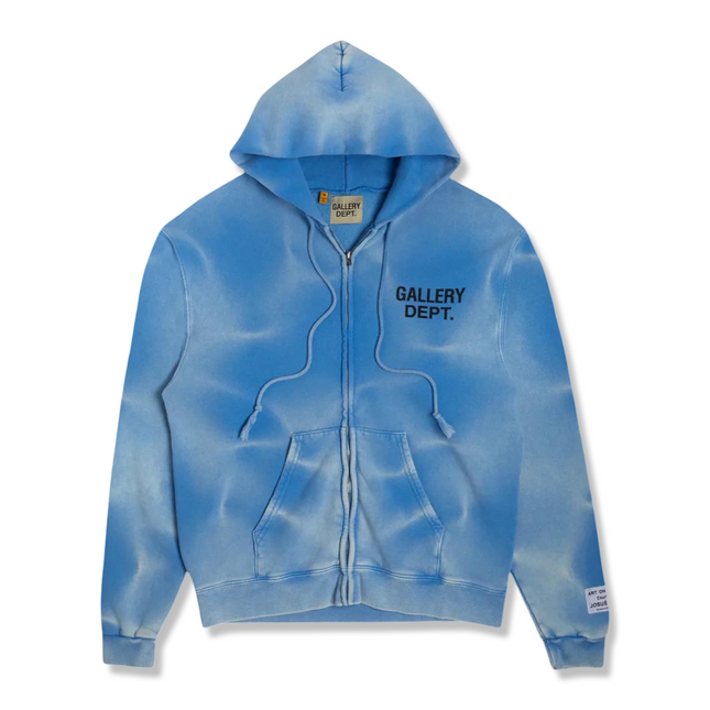 Logo Print ‘Sunfaded’ Hoodie in Blue