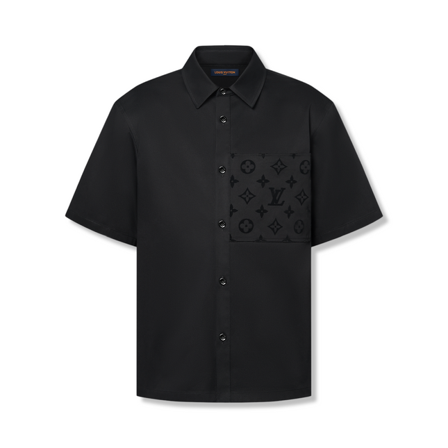 Monogram Pocket Shirt in Black