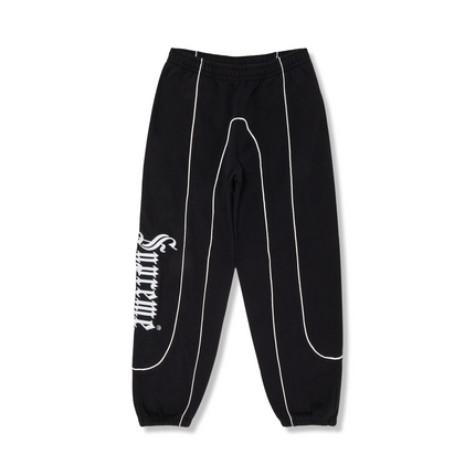 Curve Piping Sweatpants Black