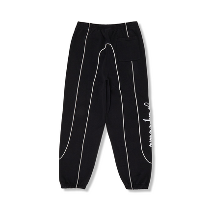 Curve Piping Sweatpants Black
