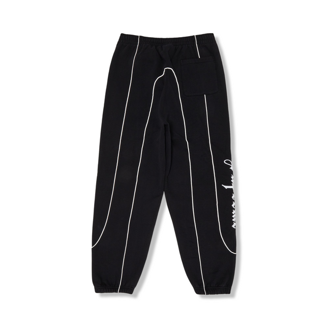 Curve Piping Sweatpants Black