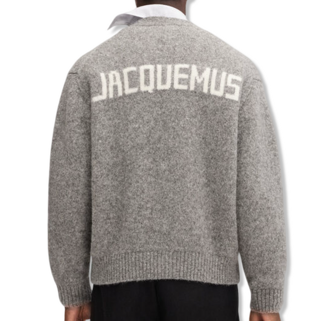 V-Neck Wool Cardigan Grey