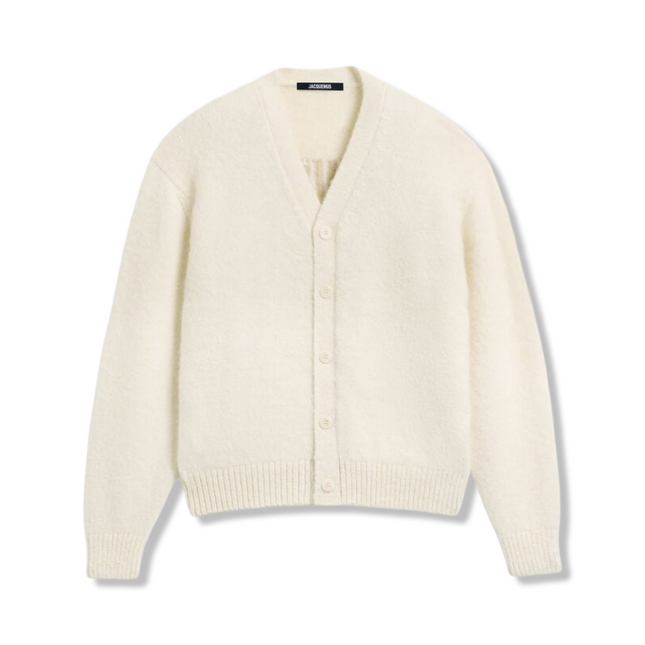 V-Neck Wool Cardigan Light Beige