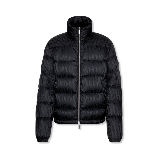 Oblique Puffer Jacket in Black