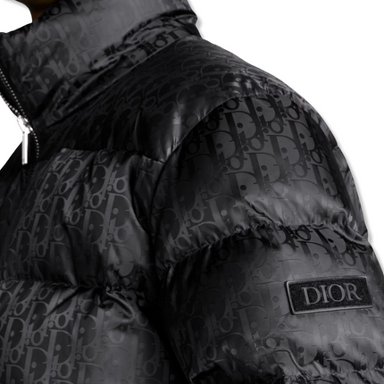 Oblique Puffer Jacket in Black