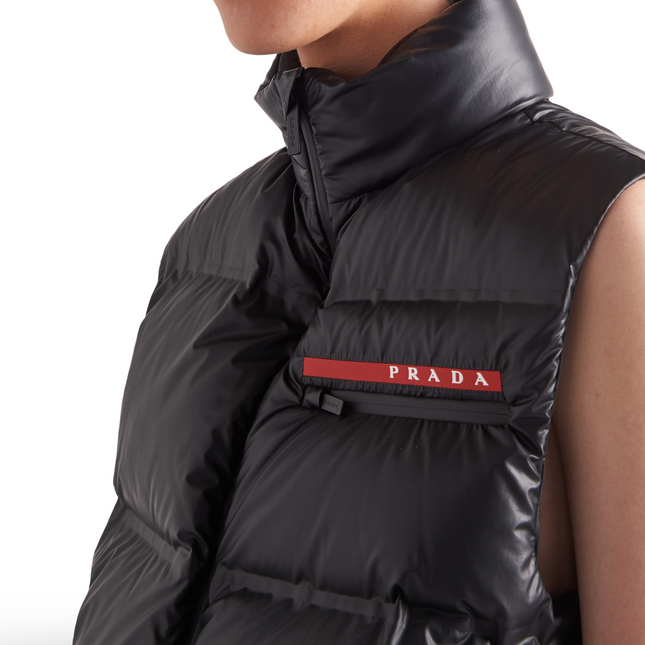 Re-Nylon Puffer Vest in Black