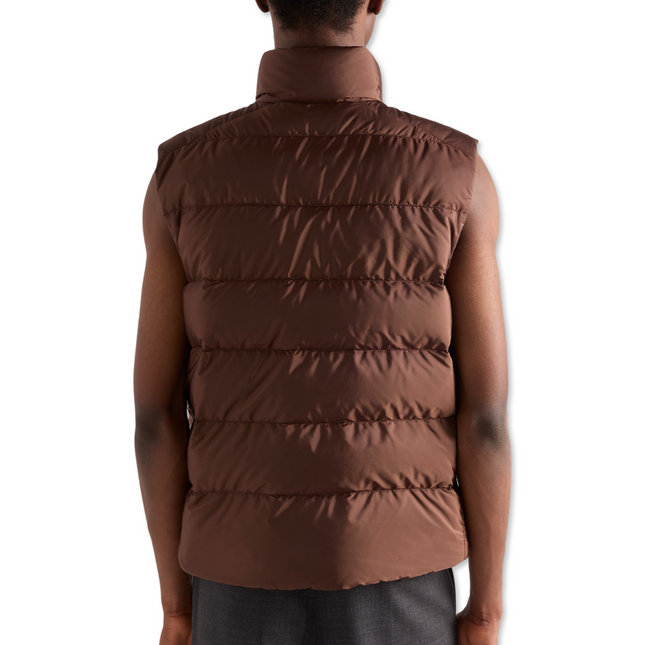 Re-Nylon Puffer Vest in Brown