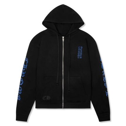 Script Logo Zip-Up Hoodie Black/Blue