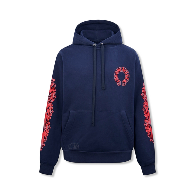Horseshoe Floral Hoodie Navy/Red