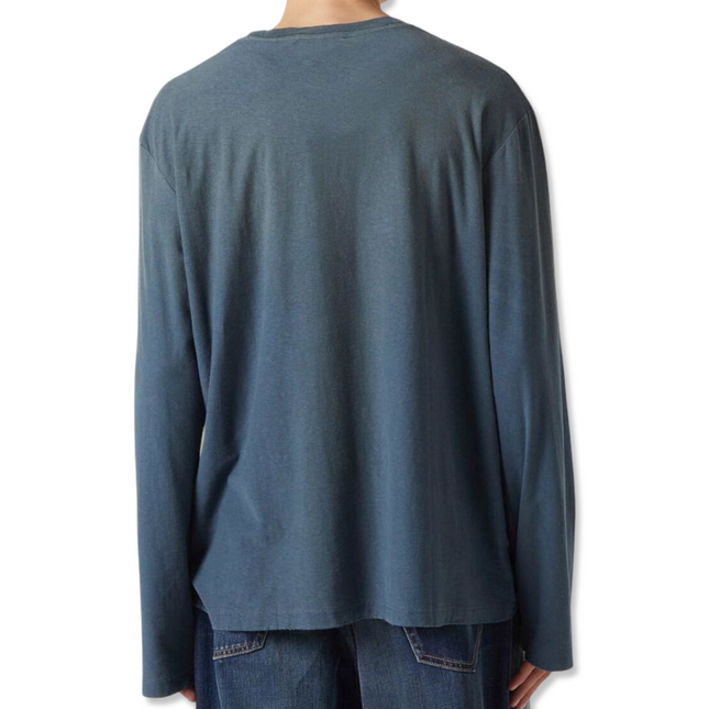 Logo Print Long Sleeve T-Shirt in Blue