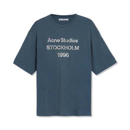 Logo Print Relaxed Fit T-Shirt in Blue