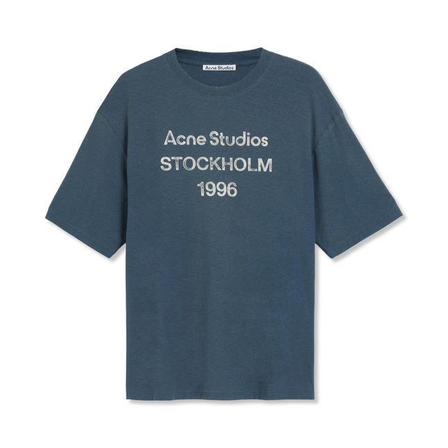 Logo Print Relaxed Fit T-Shirt in Blue