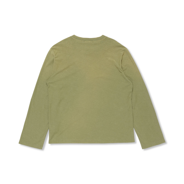 Logo Print Long Sleeve T-Shirt in Olive Green