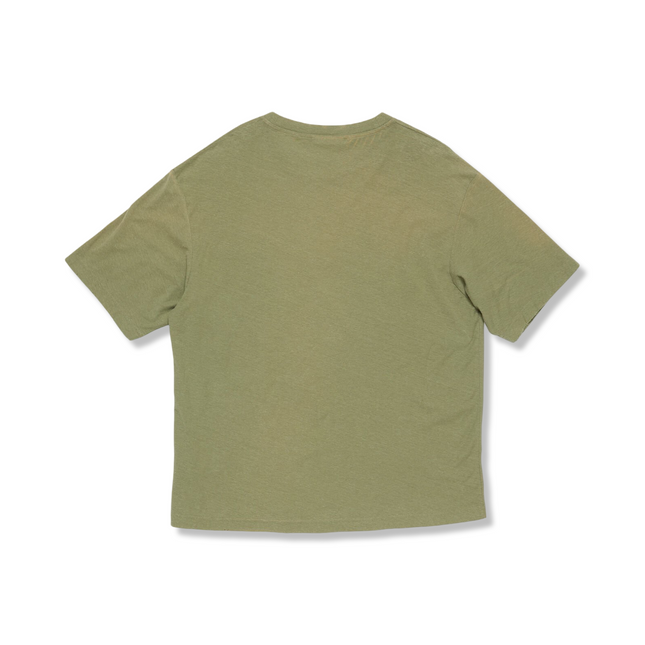 Logo Print Relaxed Fit T-Shirt in Olive Green