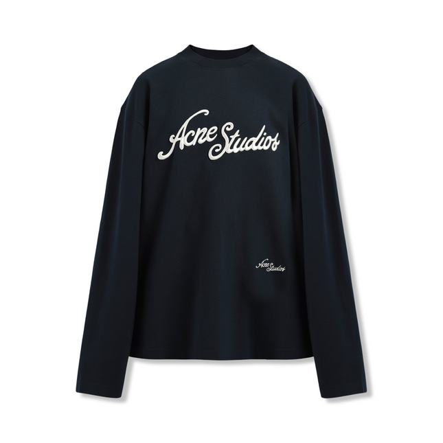 Pique Long-Sleeve T-Shirt in Black
