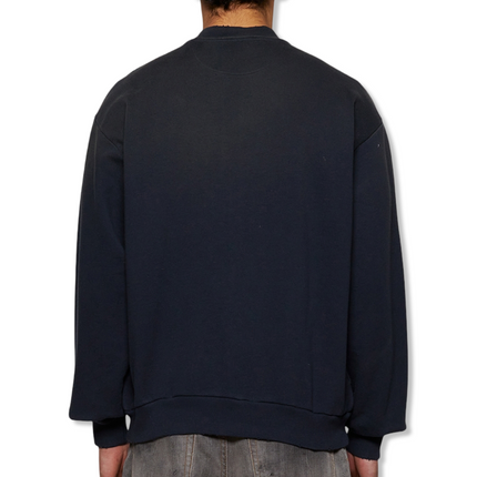 Logo Print Zip Sweater in Black