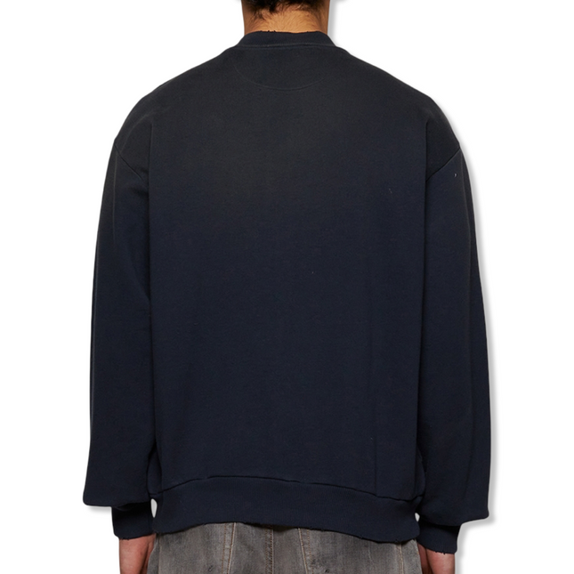 Logo Print Zip Sweater in Black