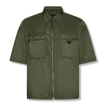 Nylon Zipped Overshirt Army Green