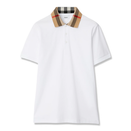 Check Collar Cotton Polo