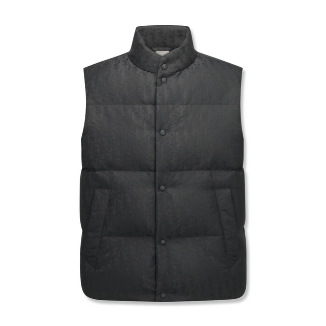 Oblique Puffer Vest in Black