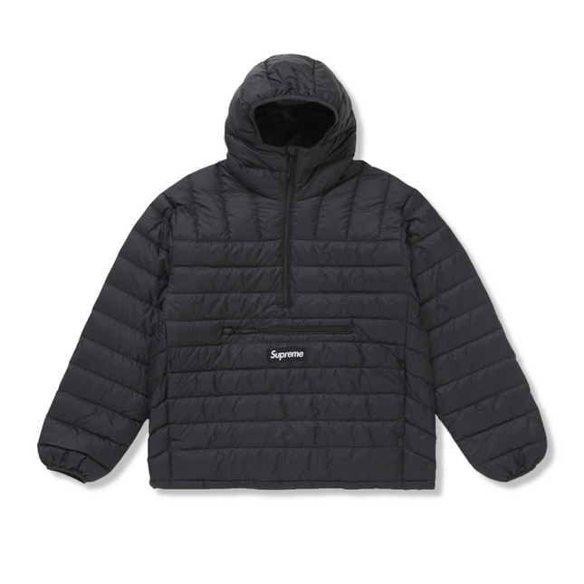 Half Zip Hooded Pullover Jacket Black