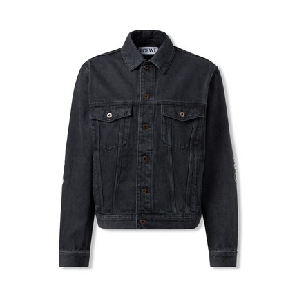 Anagram Denim Jacket in Black