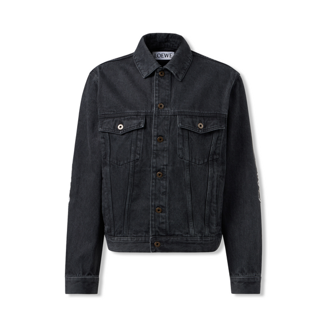 Anagram Denim Jacket in Black