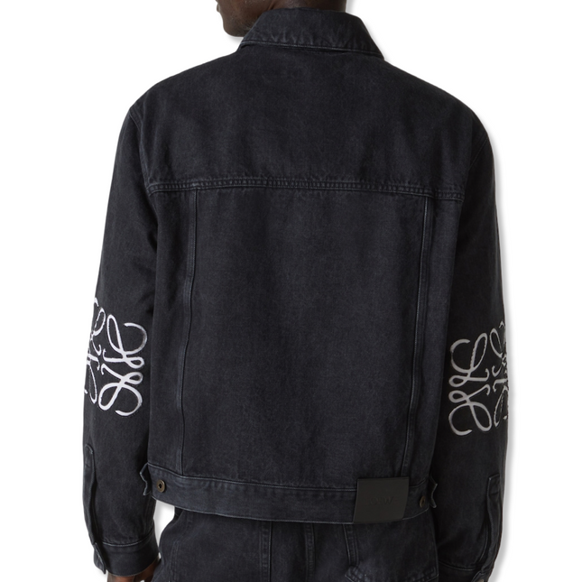 Anagram Denim Jacket in Black