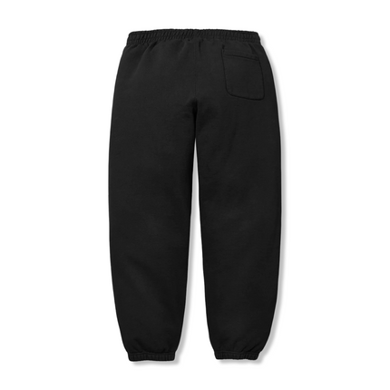 Satin Appliqué Sweatpants Black