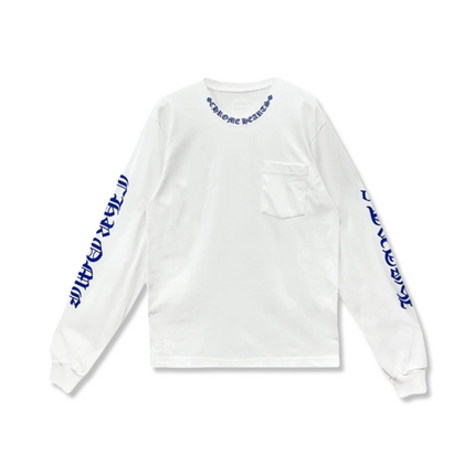 Blue Neck Logo Long Sleeve T-Shitt