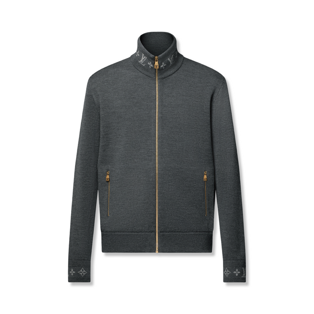 Double Face Knit Wool Blouson Grey