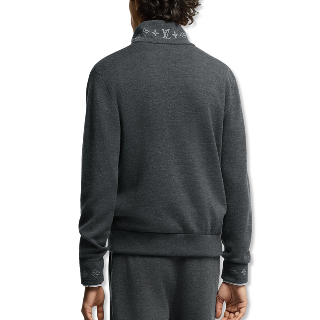 Double Face Knit Wool Blouson Grey