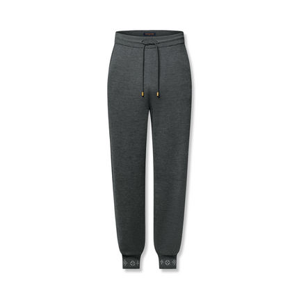 Double Face Knit Wool Trousers Grey