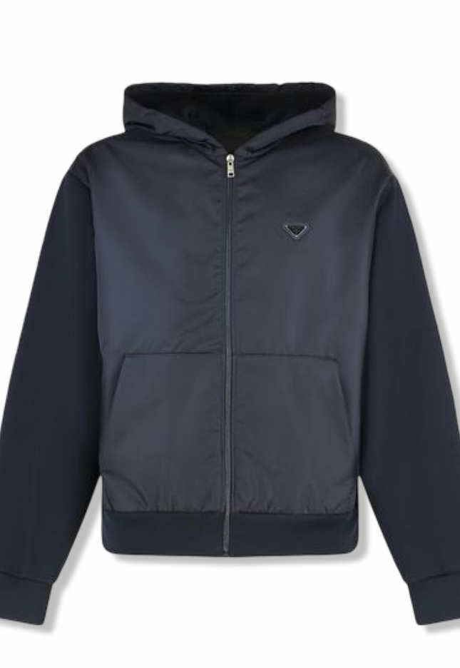 Nylon Zipped Hoodie