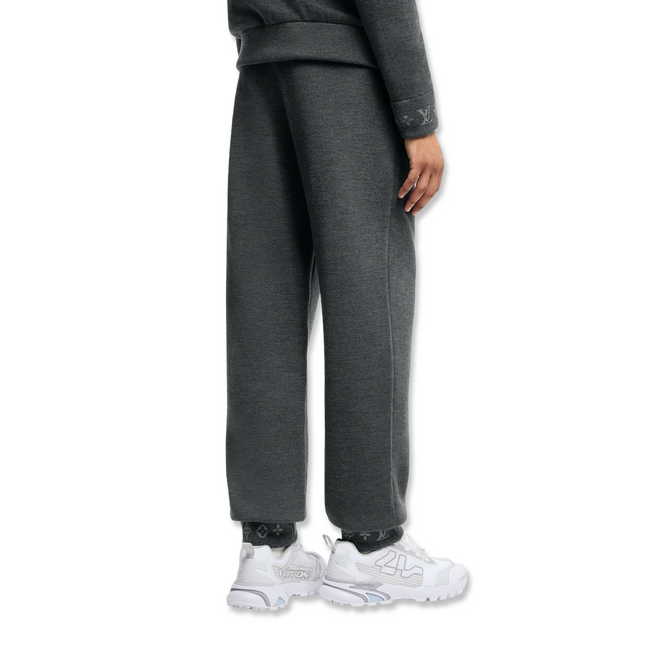 Double Face Knit Wool Trousers Grey