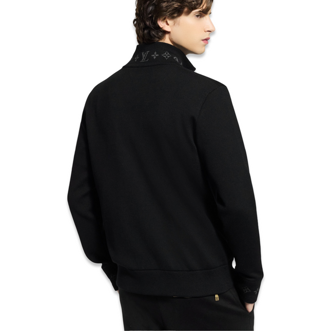 Double Face Knit Wool Blouson Black
