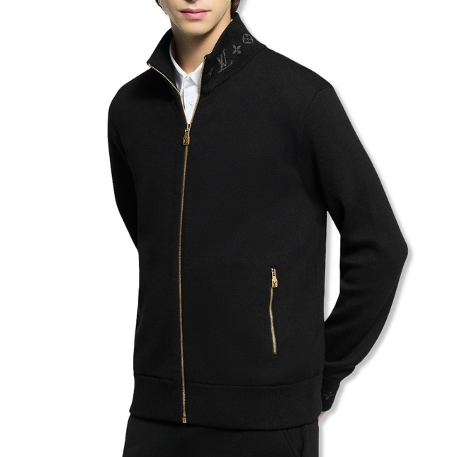 Double Face Knit Wool Blouson Black