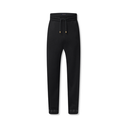 Double Face Knit Wool Trousers Black
