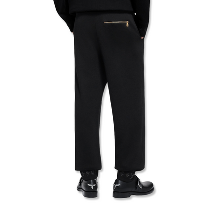 Double Face Knit Wool Trousers Black