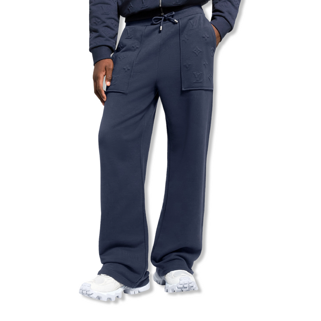 Monogram Embossed Sweatpants Navy